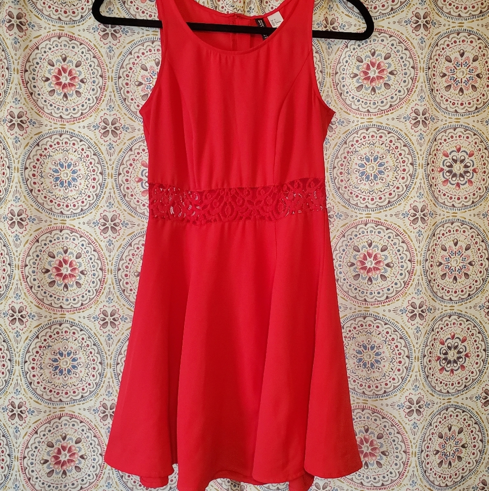 H&M Red Skater Dress Size 4